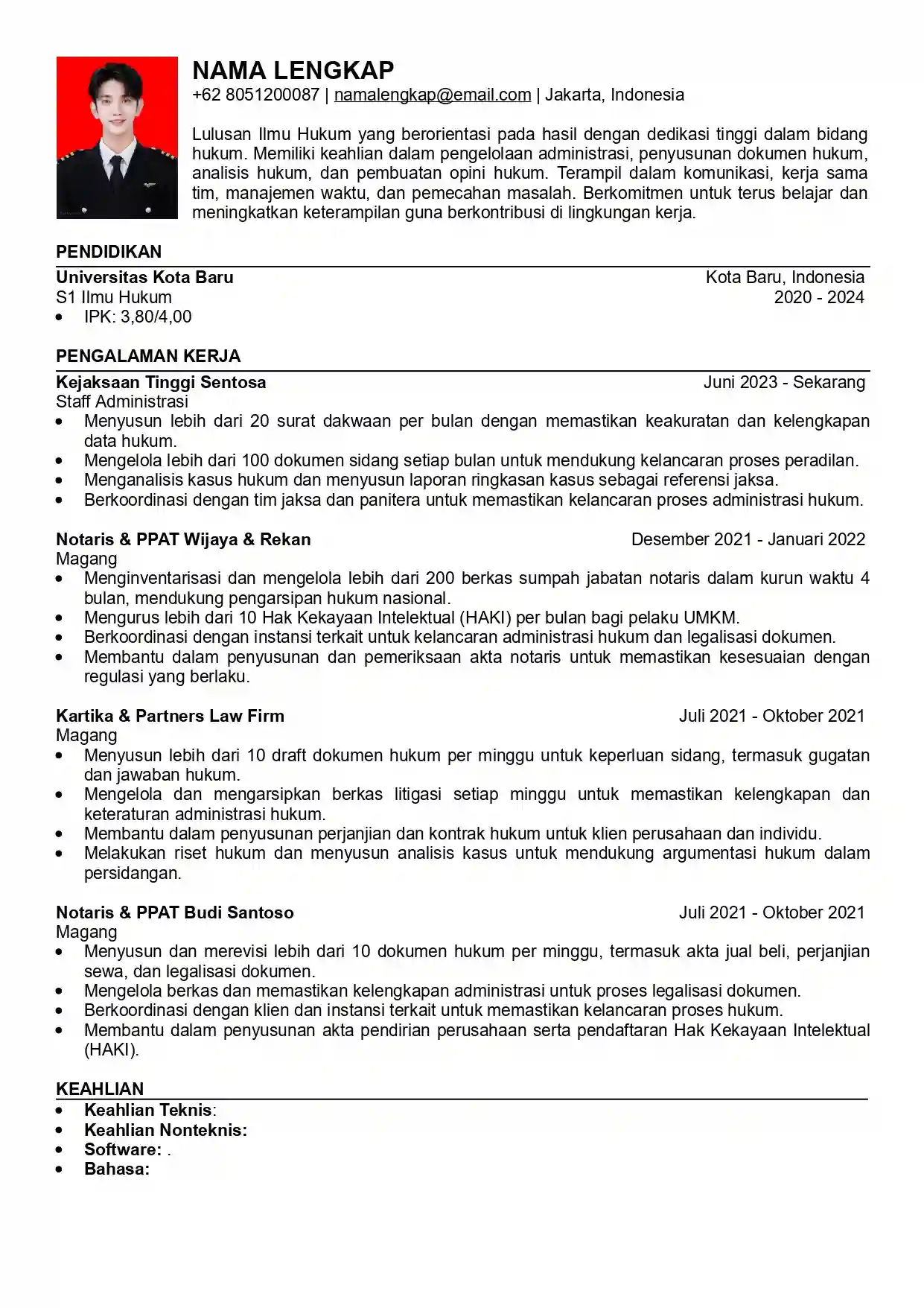 CV Kreatif ATS Foto